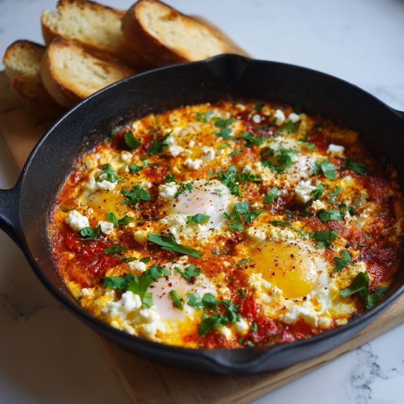 Delicious Baked Feta Eggs