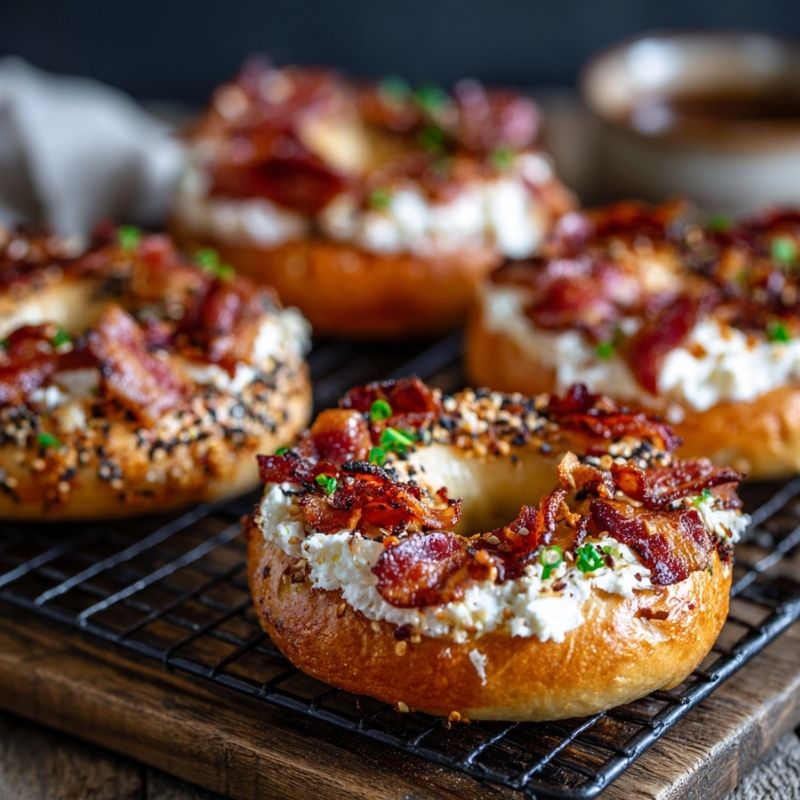 Cheesy Bacon Cream Cheese Bagels