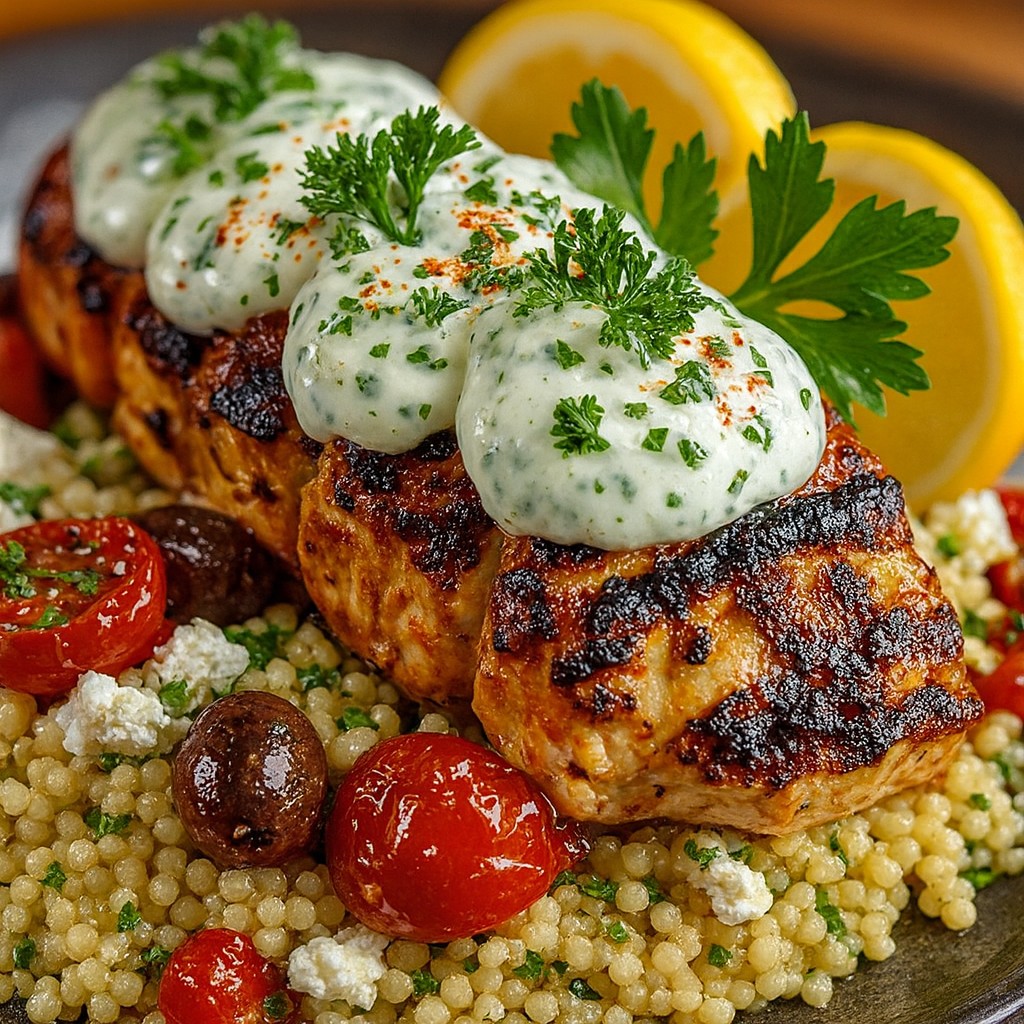 Fresh Greek Chicken With Tzatziki And Couscous