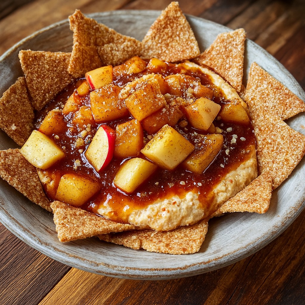 Irresistible Apple Pie Dip With Cinnamon Sugar Tortilla Chips
