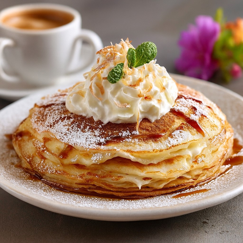 Tropical Coconut Cream Pancakes