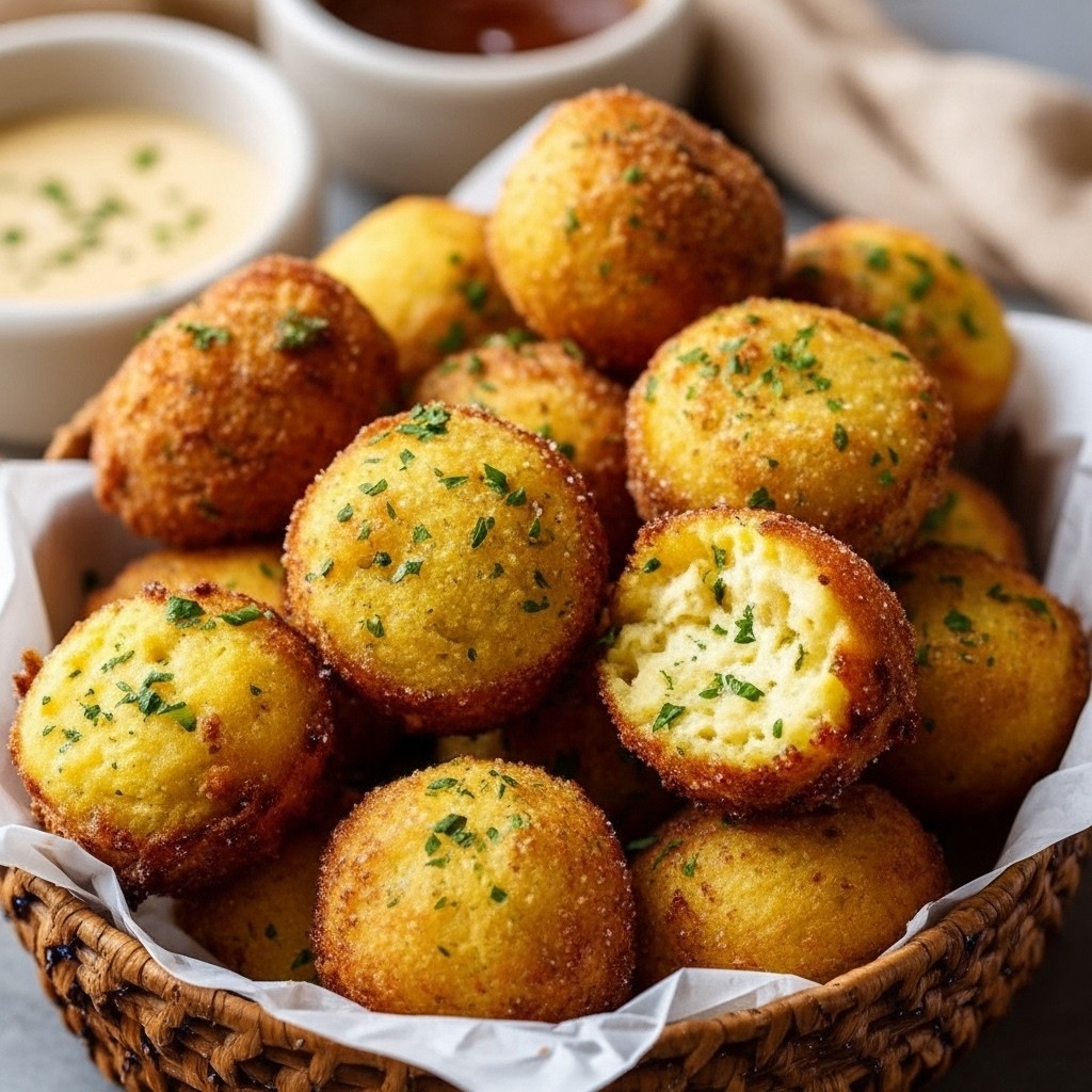Fluffy Honey Butter Cornbread Poppers