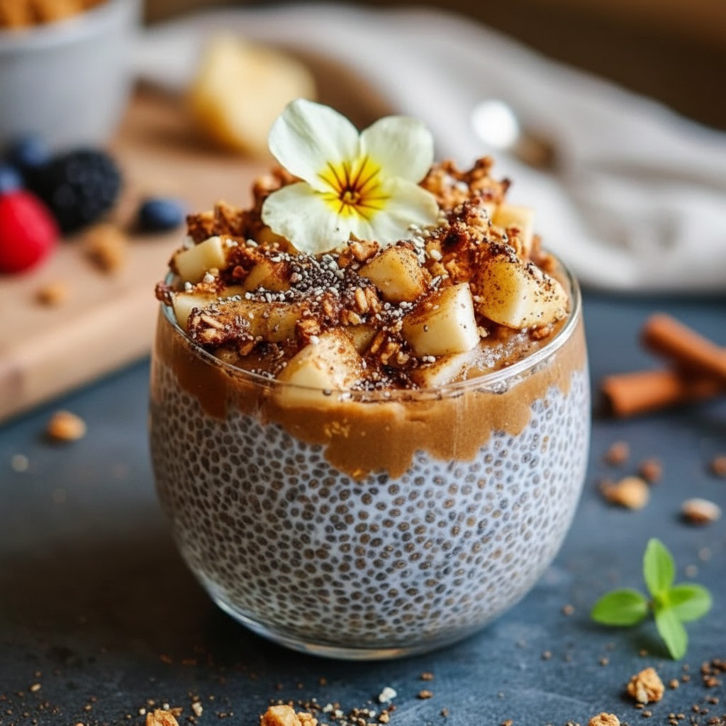 Cozy Apple Crumble Chia Pudding